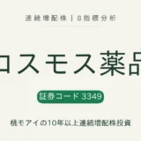 コスモス薬品(3349)連続増配株の8指標分析