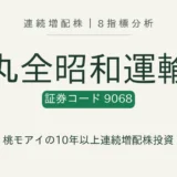 丸全昭和運輸（9068）連続増配株の8指標分析